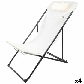 Chaise longue inclinable Aktive Blanc 53 x 87 x 78 cm (4 Unités) de Aktive, Bains de soleil - Réf : S8902435, Prix : 84,36 €,...