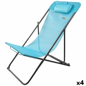 Chaise longue inclinable Aktive Bleu 53 x 87 x 78 cm (4 Unités) de Aktive, Bains de soleil - Réf : S8902437, Prix : 84,36 €, ...