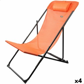 Chaise longue inclinable Aktive Orange 53 x 87 x 78 cm (4 Unités) de Aktive, Bains de soleil - Réf : S8902438, Prix : 84,36 €...