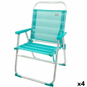 Beach Chair Aktive Turquoise 48 x 88 x 50 cm Aluminium Foldable (4 Units) by Aktive, Folding Chairs - Ref: S8902971, Price: 9...