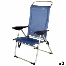 Beach Chair Aktive Navy Blue 47 x 108 x 59 cm (2 Units) by Aktive, Folding Chairs - Ref: S8903247, Price: 80,80 €, Discount: %