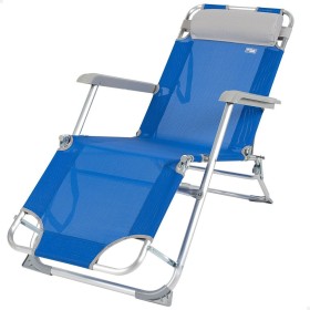 Chaise longue inclinable Aktive Bleu 153 x 33 x 47 cm de Aktive, Bains de soleil - Réf : S8903249, Prix : 47,11 €, Remise : %