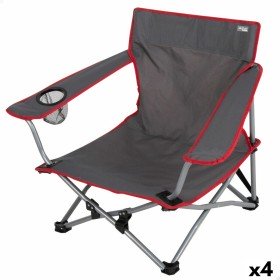 Sedia da Campeggio Pieghevole Aktive Grigio Rosso 61 x 92 x 52 cm (2 Unità) | Tienda24 - Global Online Shop Tienda24.eu