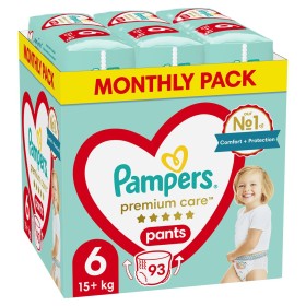 Couches jetables Pampers Premium 15-25 kg 6 (93 Unités) de Pampers, Couches bébés - Réf : S9108314, Prix : 53,85 €, Remise : %