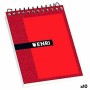 Bloco de Notas ENRI Vermelho 1/8 80 Folhas 4 mm (10 Unidades) | Tienda24 Tienda24.eu