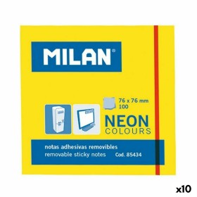 Notas Adesivas Milan Amarelo 76 x 76 mm (10 Unidades) | Tienda24 Tienda24.eu