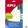 Adhesive labels Apli White 10 Sheets Ø 1,3 cm (10 Units) | Tienda24 Tienda24.eu