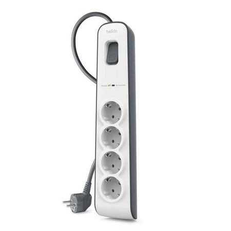 4-socket plugboard with power switch Belkin BSV400VF2M White (2 m) | Tienda24 Tienda24.eu