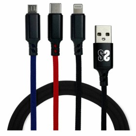 Câble Micro USB Subblim Premium 3in1 Bleu Noir Rouge 1 m (1 Unité) de Subblim, Câbles USB - Réf : M0319210, Prix : 9,75 €, Re...