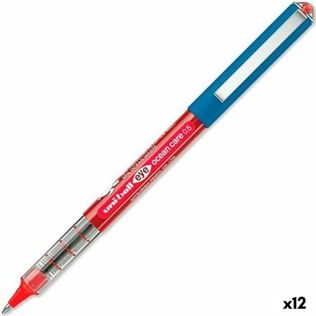 Boligrafo de tinta líquida Uni-Ball ROLLERBALL EYE OCEAN CARE 0,5 mm Rojo (12 Unidades) | Tienda24 Tienda24.eu