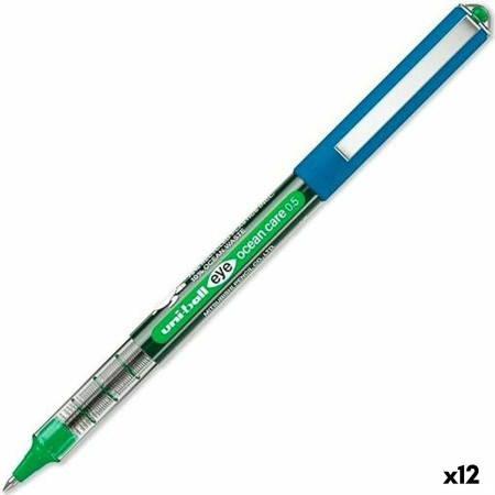 Liquid ink pen Uni-Ball ROLLERBALL EYE OCEAN CARE 0,5 mm Green (12 Units) | Tienda24 Tienda24.eu