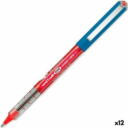 Liquid ink pen Uni-Ball ROLLERBALL EYE OCEAN CARE 0,7 mm Red (12 Units) | Tienda24 Tienda24.eu