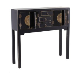 Side table DKD Home Decor Black Golden Metal Crystal 59 x 59 x 46 cm | Tienda24 Tienda24.eu