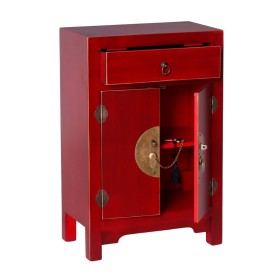 Comodino ORIENTE Rosso Ferro Legno MDF 45 x 26 x 69 cm