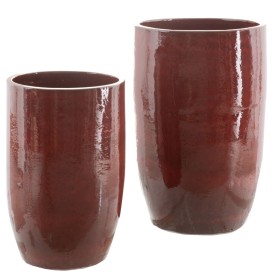 Vase Home ESPRIT Braun Schwarz Harz Kolonial 20 x 20 x 48 cm | Tienda24 Tienda24.eu