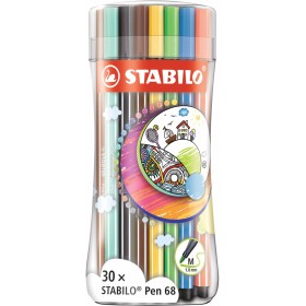 Conjunto de Canetas de Feltro Stabilo Pen 68 Multicolor (30 Peças) de Stabilo, Marcadores de ponta fina - Ref: M0319678, Preç...