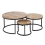 Jeu de 3 tables Noir Naturel 79 x 79 x 48 cm | Tienda24 Tienda24.eu