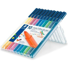 Conjunto de Canetas de Feltro Staedtler triplus color 323 Multicolor (10 Peças) de Staedtler, Marcadores de ponta fina - Ref:...