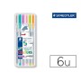 Conjunto de Canetas de Feltro Staedtler 334 SB6CS3 Cinzento Multicolor (6 Unidades) de Staedtler, Marcadores de ponta fina - ...