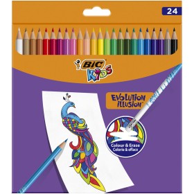 Lápices de colores Bic 987869 Multicolor Borrable 24 Piezas de Bic, Materiales de dibujo - Ref: M0319875, Precio: 12,62 €, De...