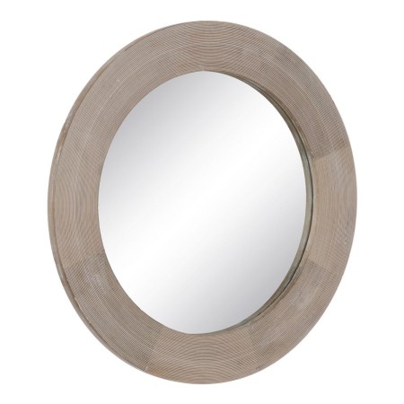 Wall mirror White Natural Crystal Mango wood MDF Wood Vertical Circular 91,5 x 3,8 x 91,5 cm | Tienda24 Tienda24.eu