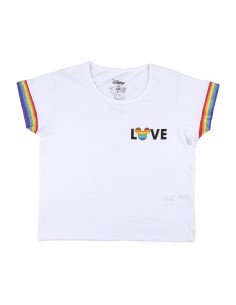 Camiseta de Manga Corta Mujer Disney Love Pride Blanco de Disney, Camisetas - Ref: S0727037, Precio: €6.34, Descuento: %