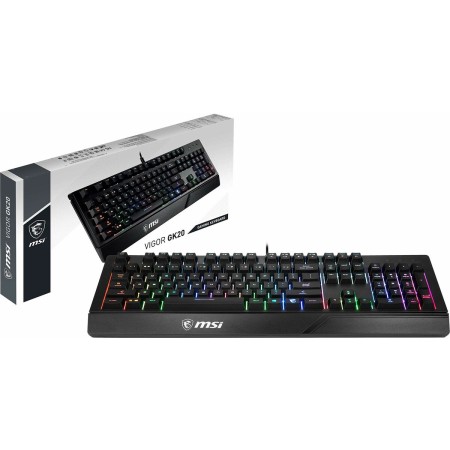 Gaming Keyboard MSI Vigor GK20 Black Spanish Qwerty LED RGB by MSI, Keyboard & Mouse Sets - Ref: M0320423, Price: 34,57 €, Di...