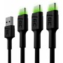 Cable USB Green Cell KABGCSET03 Negro 2 m | Tienda24 - Global Online Shop Tienda24.eu