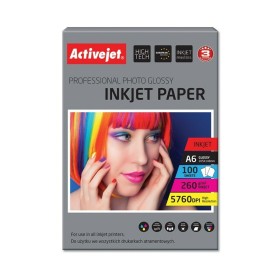 Papel Fotográfico Brilhante Activejet AP6-260GR100 A6 100 Folhas de Activejet, Papel de impressão - Ref: S9112742, Preço: 14,...