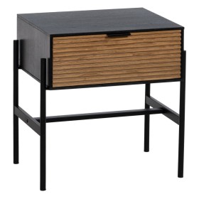 Mesita de Noche DKD Home Decor 48 x 35 x 66 cm Natural Negro Madera | Tienda24 Tienda24.eu