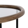 Table d'appoint Noir Naturel Verre Fer Bois d'hévéa 61 x 50 x 53 cm | Tienda24 Tienda24.eu