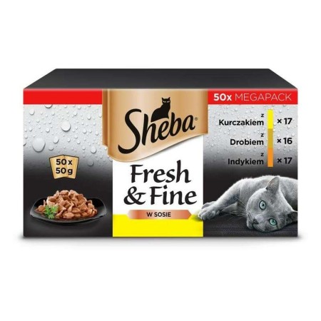 Katzenfutter Sheba Fresh & Fine Huhn Truthahn Vögel 50 x 50 g | Tienda24 Tienda24.eu