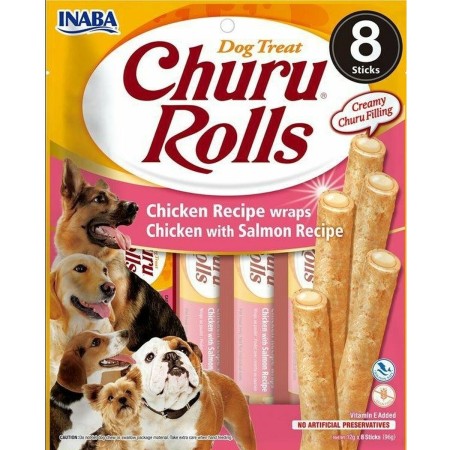 Snack para Perros Inaba Churu Rolls Chicken with salmon Pollo Salmón Pescado 8 x 12 g | Tienda24 Tienda24.eu