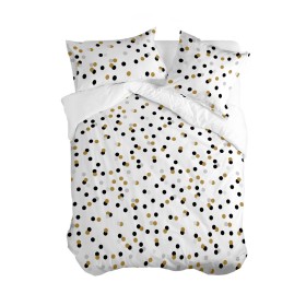 Copripiumino HappyFriday Blanc Golden dots Multicolore 180 x 220 cm