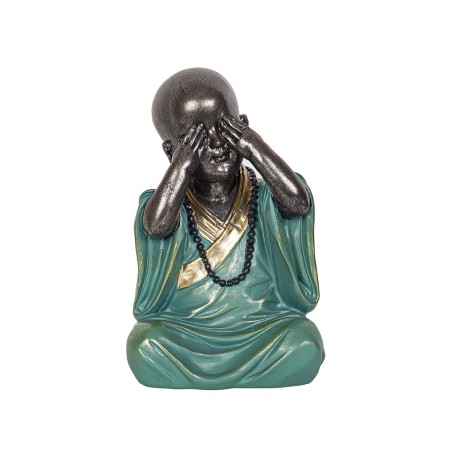 Figurine Décorative Romimex Turquoise Doré Moine 11 x 18 x 11 cm | Tienda24 Tienda24.eu