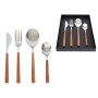 Cutlery set Romimex Brown Silver Stainless steel Plastic 28 x 4 x 18 cm 4 Pieces | Tienda24 Tienda24.eu