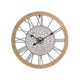 Reloj de Pared Romimex Negro Natural Madera Metal 50 x 50 x 5 cm | Tienda24 Tienda24.eu