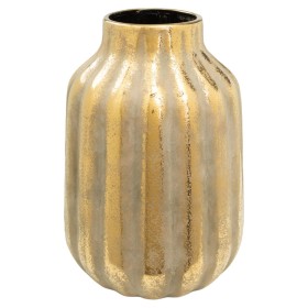 Vase Romimex Gris verre 12 x 25 x 12 cm | Tienda24 Tienda24.eu