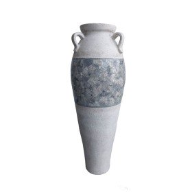 Vase Romimex Blanc Terre cuite 25 x 37 x 25 cm Avec des poignées | Tienda24 Tienda24.eu