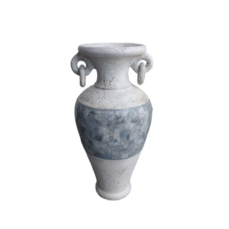 Vaso Romimex Bianco Grigio Terracotta 28 x 60 x 28 cm Con manici