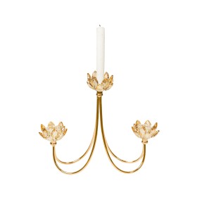 Candelabro Romimex Dorato Metallo Vetro 31 x 26 x 6 cm