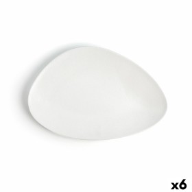 Flacher Teller Ariane Antracita Dreieckig Weiß aus Keramik Ø 29