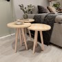 Conjunto de 3 mesas pequenas Alexandra House Living Natural Eik Madeira MDP 35 x 49 x 35 cm 35 x 45 x 35 cm 35 x 47 x 35 cm | Tienda24 Tienda24.eu