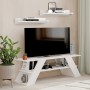 TV furniture Alexandra House Living Diagonal White 120 x 40 x 33 cm | Tienda24 Tienda24.eu