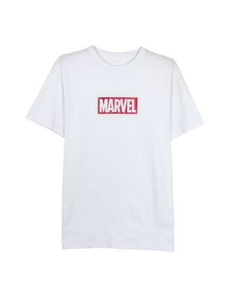 Camiseta de Manga Corta Hombre Marvel Blanco Adultos | Tienda24 Tienda24.eu