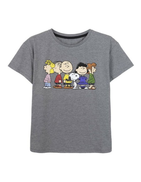 Damen Kurzarm-T-Shirt Snoopy Grau Dunkelgrau | Tienda24 Tienda24.eu