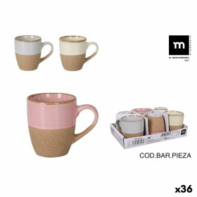 Set aus 6 Teetassen mit Teller DKD Home Decor Rosa Weiß grün Dunkelgrau Steingut 150 ml | Tienda24 Tienda24.eu