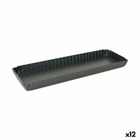 Molde para o Forno 11,5 x 7,7 x 31 cm Metal Cinzento escuro Aço com carbono (12 Unidades) | Tienda24 Tienda24.eu