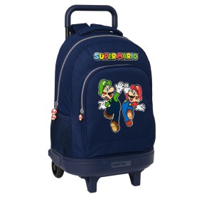 Schulrucksack mit Rädern Super Mario Marineblau 33 X 45 X 22 cm