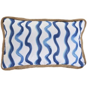 Coussin Bleu 40 x 10 x 40 cm Carré Géométrique | Tienda24 Tienda24.eu